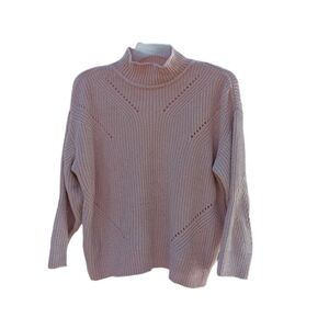 Calvin Klein Blush Pink Mock Turtleneck Polyester Very Soft Size L